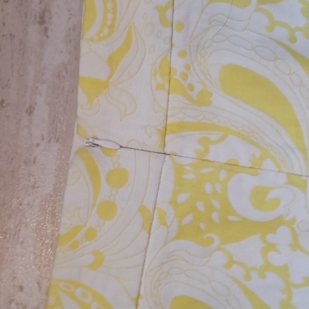 J. Crew Yellow/White Paisley Design Pencil Skirt - Picture 6 of 7